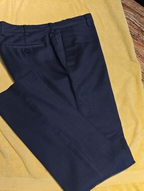 Louis Raphael Men's Medium Blue slim fit wool Blend Dress Pants 33x32